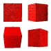 Vaffancubo Reds, olio e sabbia su legno, cm. 20x20x20, 2022