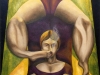 La contorsionista,   olio su tela,  cm. 125x125,  1996