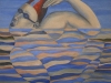 Il nuotatore,   olio su tela,  cm. 125x125,  1996