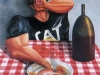 Il bevitore,  olio su tela,  cm. 125x125,  1996
