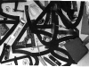 Tappabuchi (particolare), oggetti su stoffa serigrafata,  dimensini variabili,  1993, Castello di Rivara, (TO)