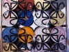32 bidoni : 1 scultura = 1 bidone : X (scorcio), serigrafia su bidoni metallici, cm. 240x240x180,  1993,  Studio Stefania Miscetti, Roma.