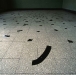 Disintegration (particolare),  adesivo su pavimento,  dimensioni variabili,  1993,  Scuola G.Carducci,  Roma
