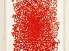  Non si butta via niente da Reds 2, olio e sabbia su plastica su carta su legno, cm. 82x57x5, 2012