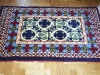 Ok un cazzo  blue and green ,  lana annodata a mano su ordito di cotone,  cm.90x140,  2000