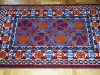 Ok un cazzo  blue and orange ,  lana annodata a mano su ordito di cotone,  cm.90x140,  2000