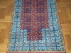 Prayer red and blue  ,  lana annodata a mano su ordito di cotone,  cm.80x120,  2000