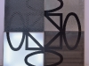 Terra-terra(composizione 4 elementi),  serigrafia su materiali vari più neon,  cm. 120x120 ( 60x60 per elemento),  1992
