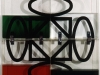 Terra-terra (composizione 4 elementi),  serigrafia su plexiglass contenente liquidi,   cm. 120x120x10 ( 60x60x10 per elemento),  1992