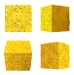 Vaffancubo Giallo, olio e sabbia su legno, cm. 20x20x20, 2022